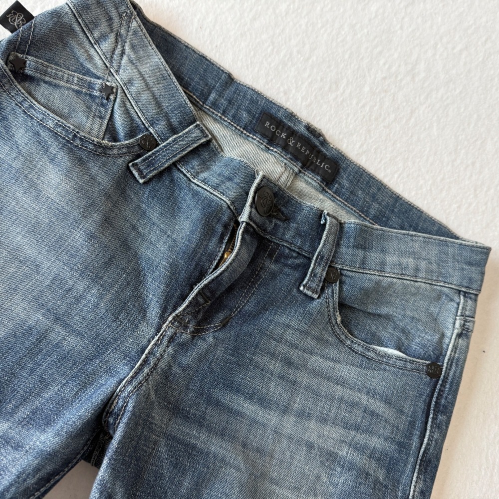 Rock & RepublicLow Rise Bootcut Jeans Womens 2M Blue‎ Streetwear Boho Y2K
